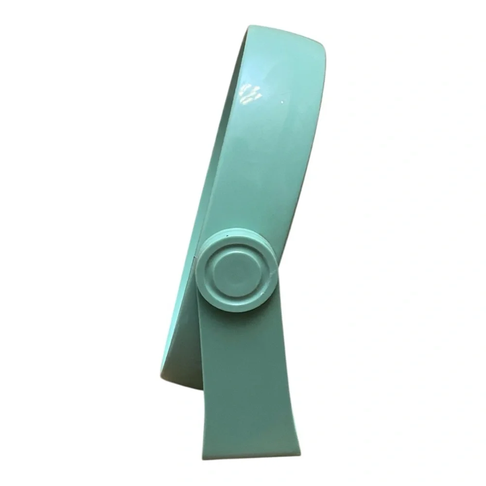 Vintage MCM Molded Mint Green Double Sided Mirror Hard Plastic Vanity 60s
